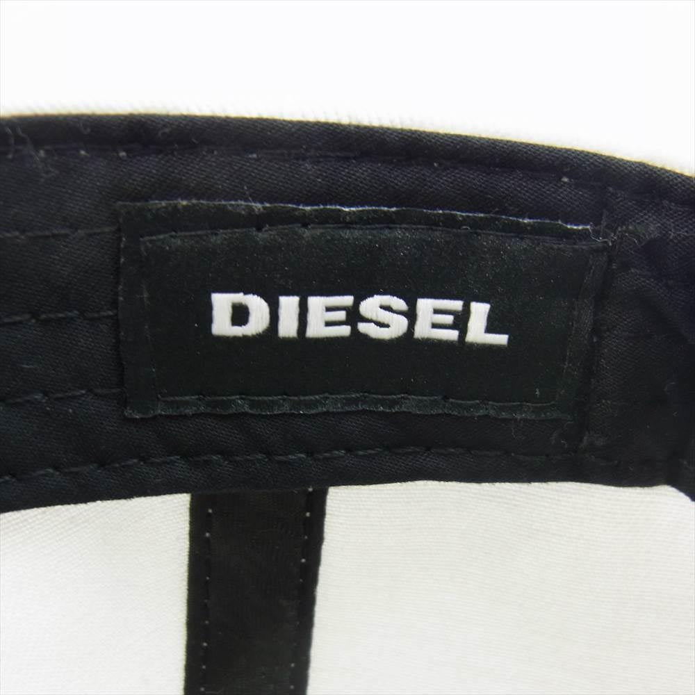 DIESEL ディーゼル ロゴ刺繍 ベースボール キャップ 帽子 ホワイト系【美品】【中古】