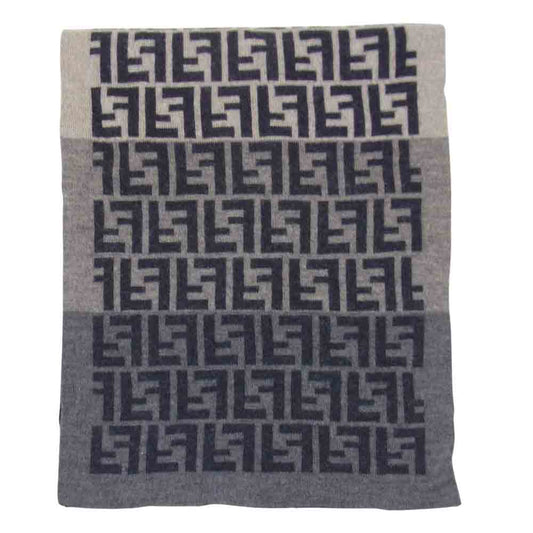FENDI フェンディ ズッカ マフラー ストール グレー系【中古】