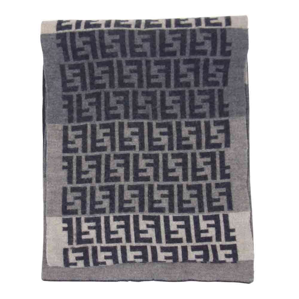 FENDI フェンディ ズッカ マフラー ストール グレー系【中古】