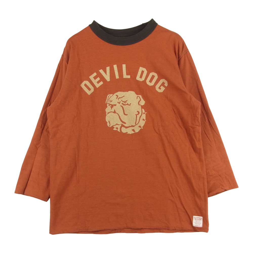 FREEWHEELERS フリーホイーラーズ POWER WEAR リバーシブル ７分袖 Tシャツ カットソー ブラウン系 オレンジ系 M【中古】