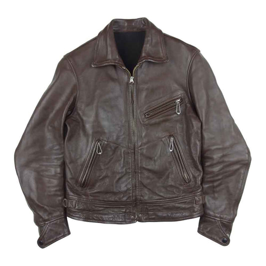 BOOTLEGGERS ブートレガーズ MULHOLLAND マルホランド ホース ハイド レザー ライダース ジャケット ダークブラウン系 36【中古】