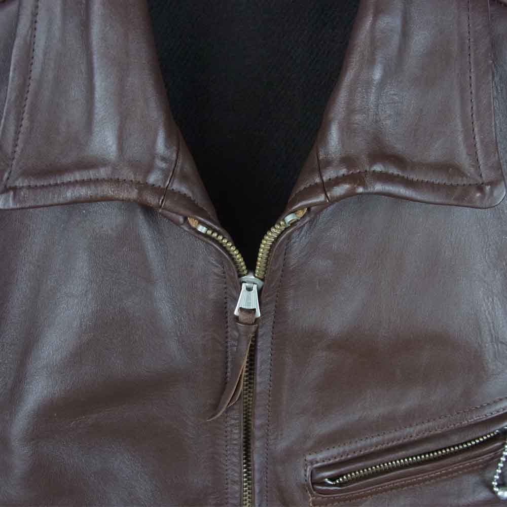 BOOTLEGGERS ブートレガーズ MULHOLLAND マルホランド ホース ハイド レザー ライダース ジャケット ダークブラウン系 36【中古】