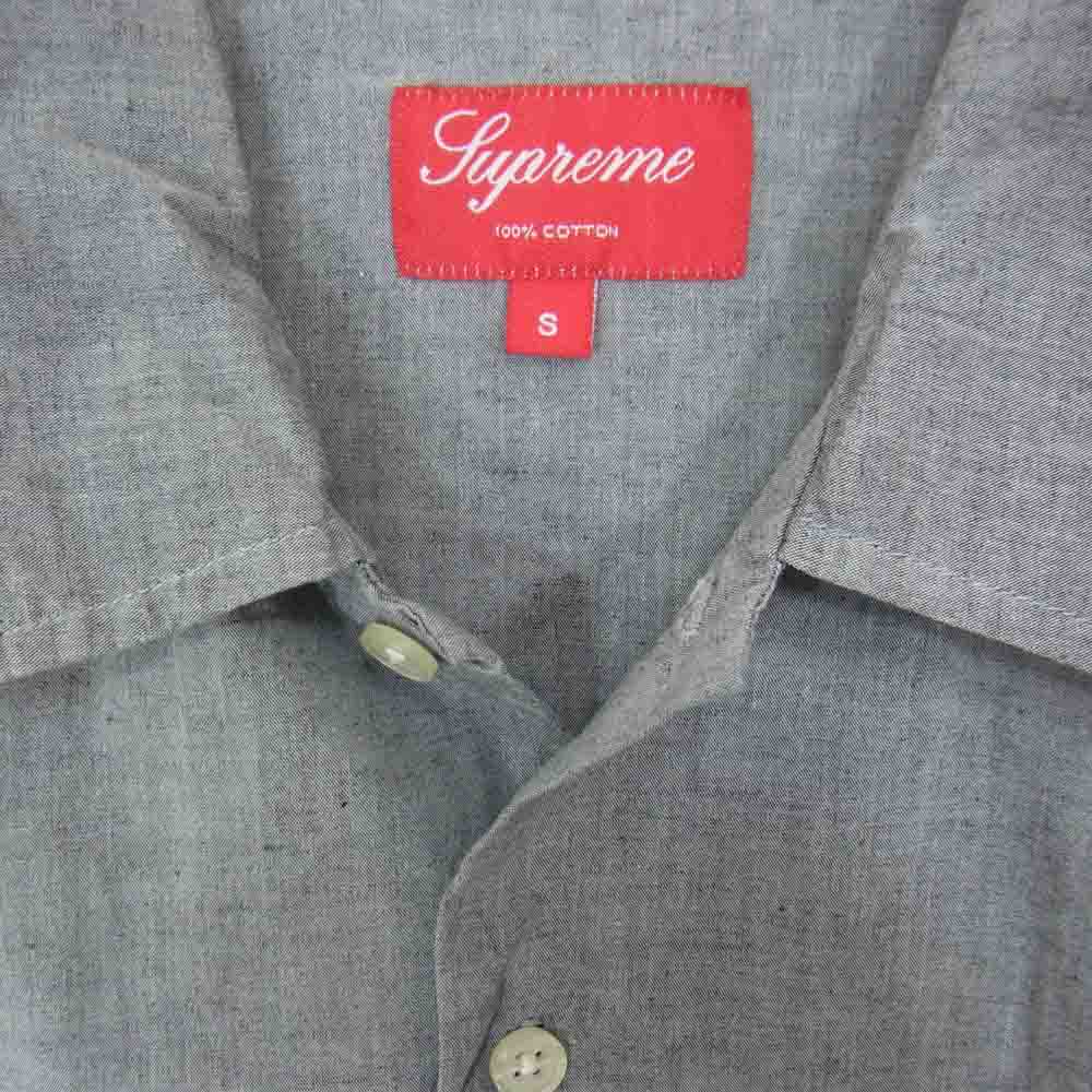 Supreme シュプリーム S/S Shirt 胸ポケット 半袖 シャツ グレー S【中古】