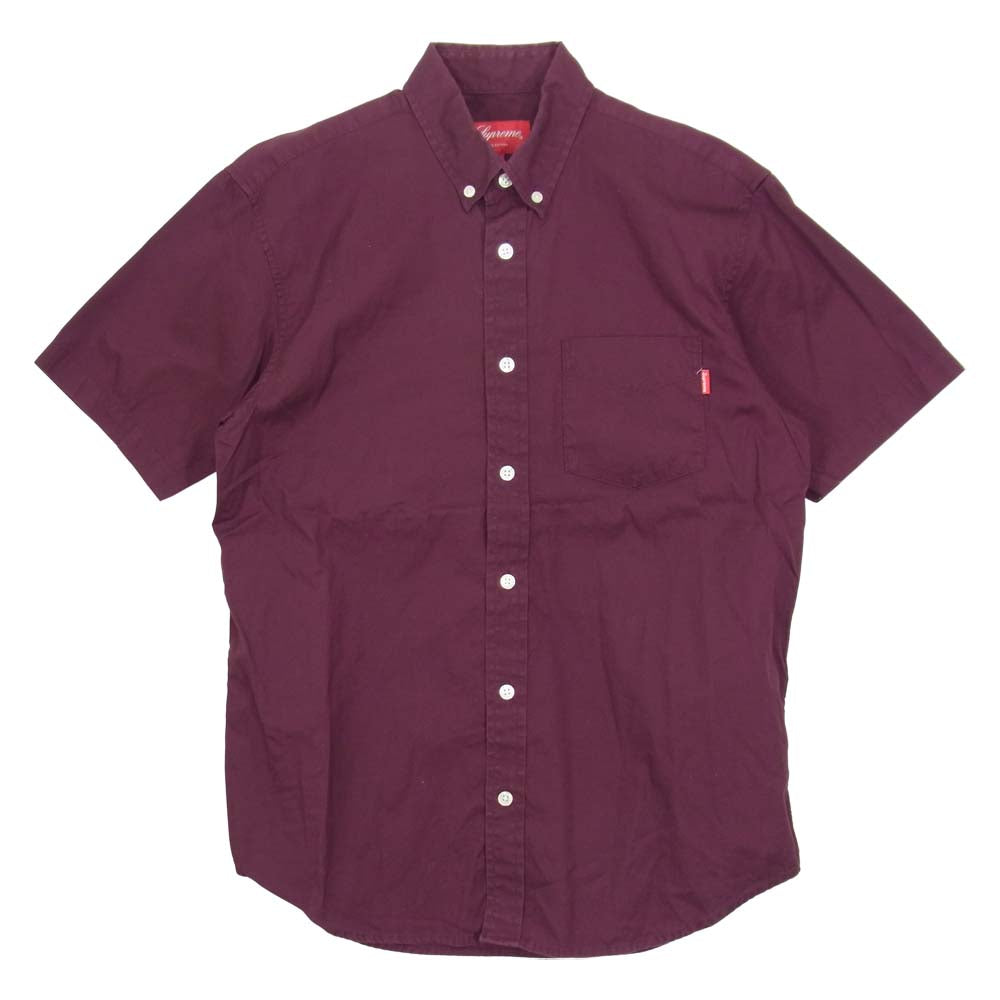 Supreme シュプリーム S/S Shirt 半袖 ボタンダウン シャツ ワインレッド ワインレッド系 S【中古】