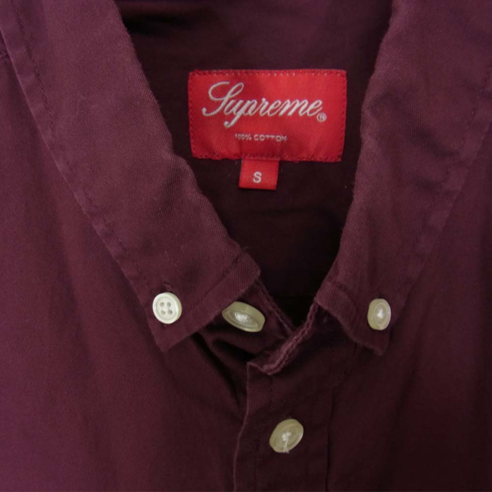 Supreme シュプリーム S/S Shirt 半袖 ボタンダウン シャツ ワインレッド ワインレッド系 S【中古】