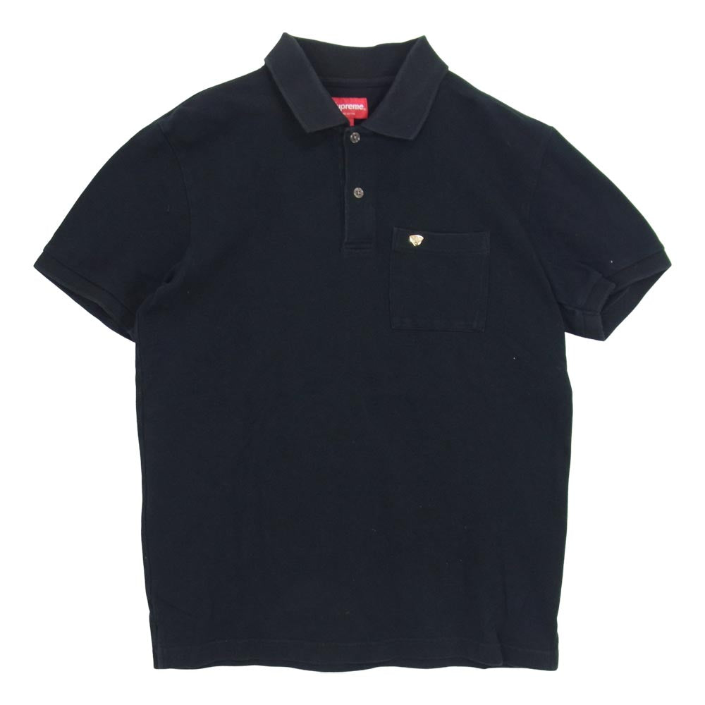 Supreme シュプリーム 14SS Metal Lion Crest Polo メタル ライオン クレスト ポロ 半袖 ポロシャツ ブラック系 S【中古】
