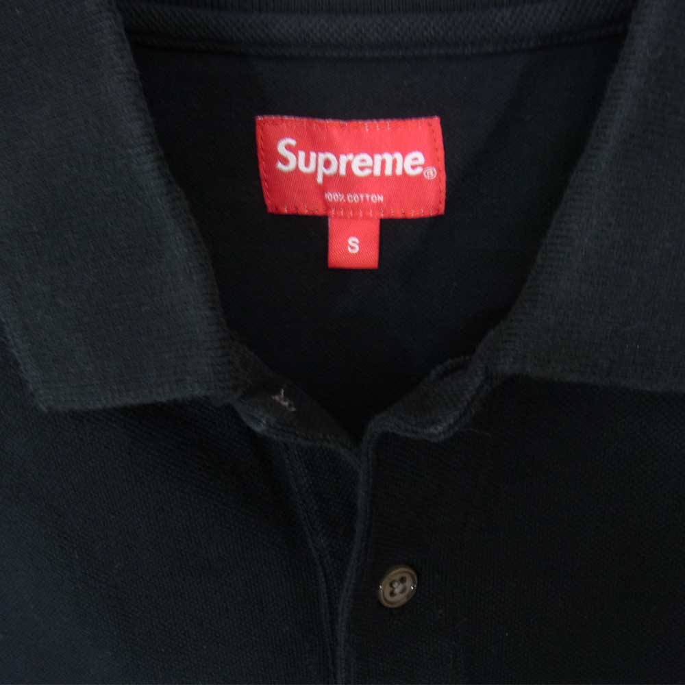 Supreme シュプリーム 14SS Metal Lion Crest Polo メタル ライオン クレスト ポロ 半袖 ポロシャツ ブラック系 S【中古】