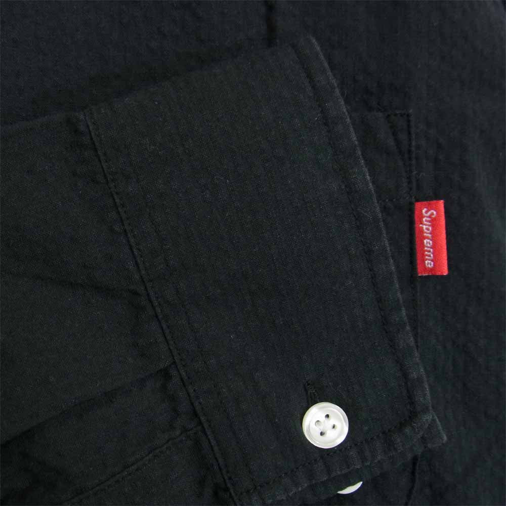 Supreme シュプリーム 16SS Tonal Seersucker Shirt ブラック系 S【中古】