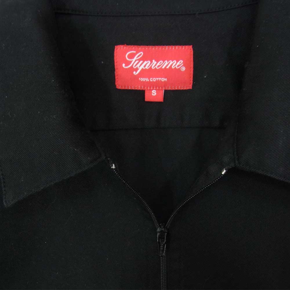 Supreme シュプリーム Half Zip Work Shirt ハーフジップ 半袖 ワークシャツ ブラック系 S【中古】