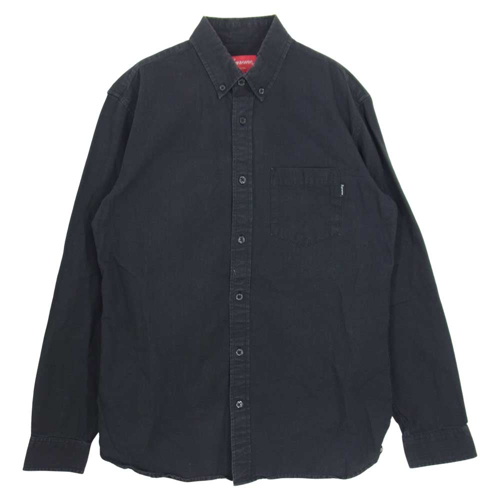 Supreme シュプリーム Selvedge Ripstop Shirt  リップストップ ボタンダウン シャツ ブラック ブラック系 S【中古】