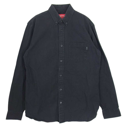 Supreme シュプリーム Selvedge Ripstop Shirt  リップストップ ボタンダウン シャツ ブラック ブラック系 S【中古】