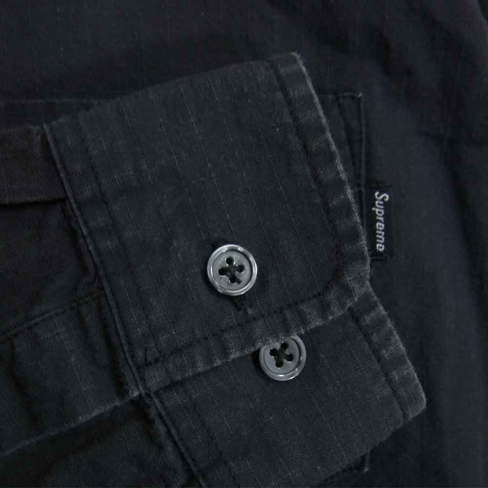 Supreme シュプリーム Selvedge Ripstop Shirt  リップストップ ボタンダウン シャツ ブラック ブラック系 S【中古】