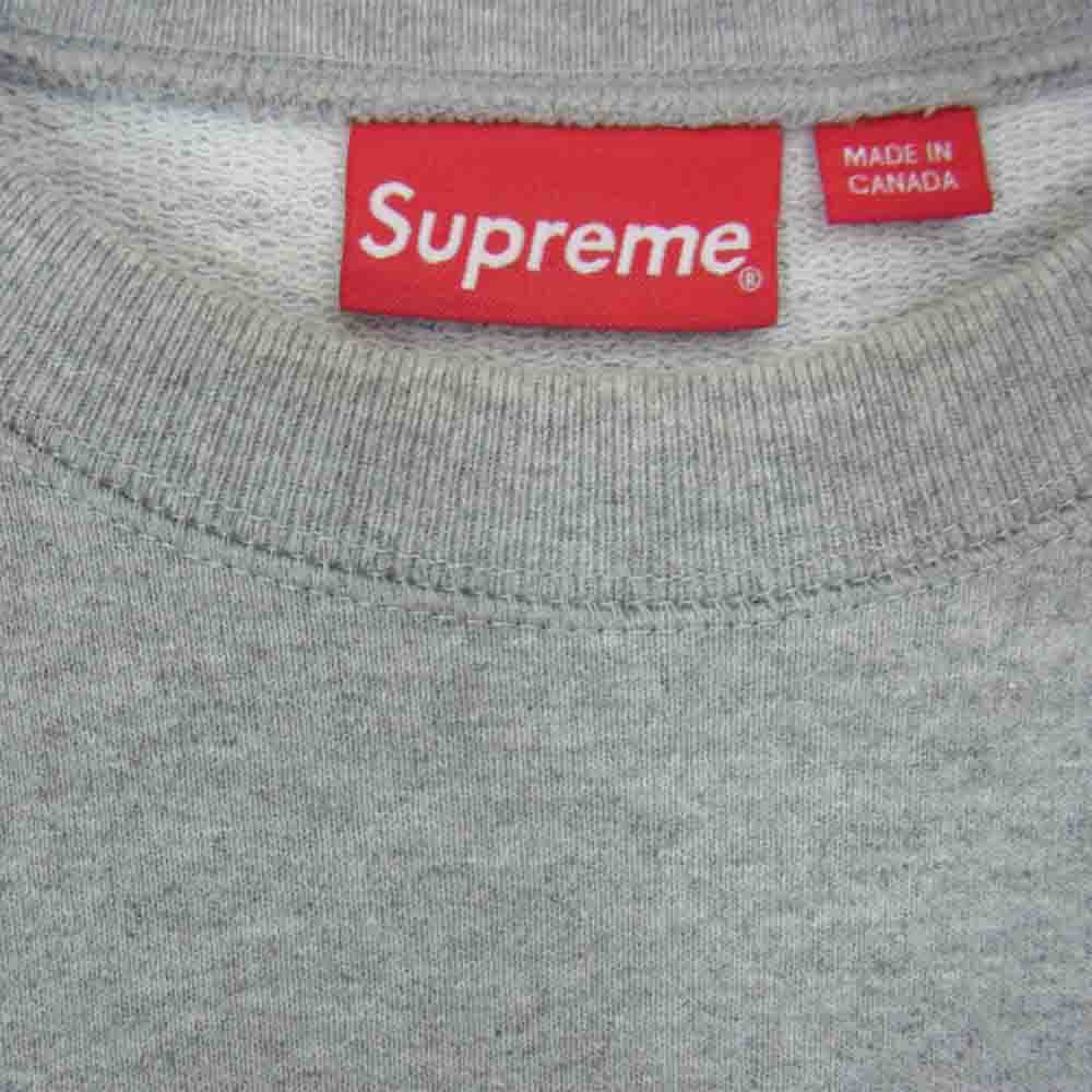 Supreme シュプリーム 15SS S/S Logo Crewneck ロゴ 半袖 クルーネック スウェット グレー系 S【中古】