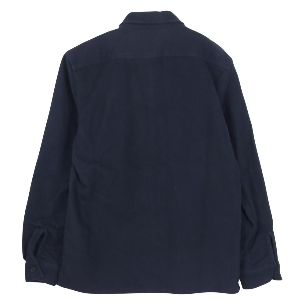 Supreme シュプリーム 13AW MOLESKIN NAVAL SHIRT モールスキン ミリタリー シャツ ネイビー ダークネイビー系 S【中古】