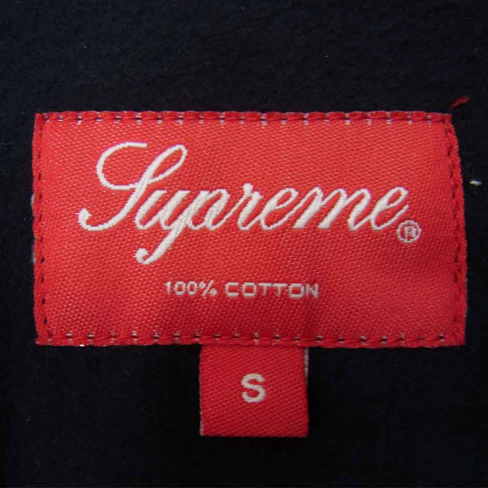 Supreme シュプリーム 13AW MOLESKIN NAVAL SHIRT モールスキン ミリタリー シャツ ネイビー ダークネイビー系 S【中古】