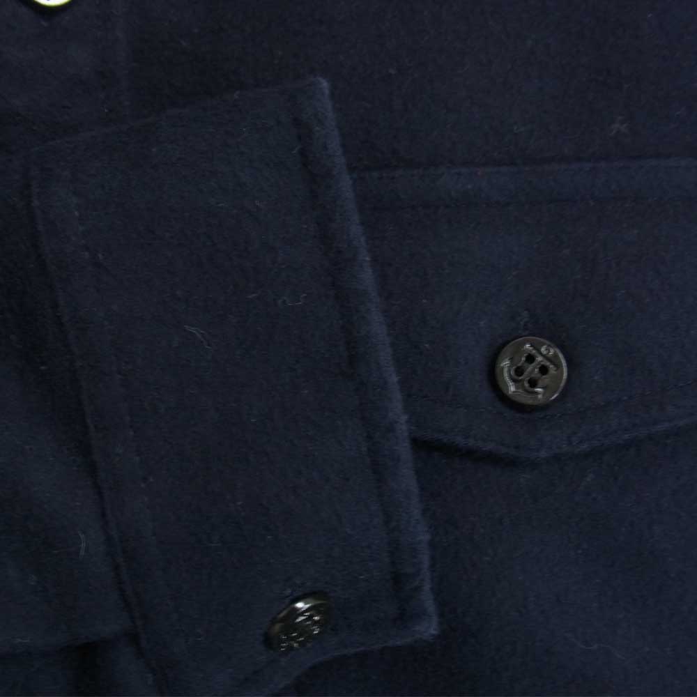 Supreme シュプリーム 13AW MOLESKIN NAVAL SHIRT モールスキン ミリタリー シャツ ネイビー ダークネイビー系 S【中古】