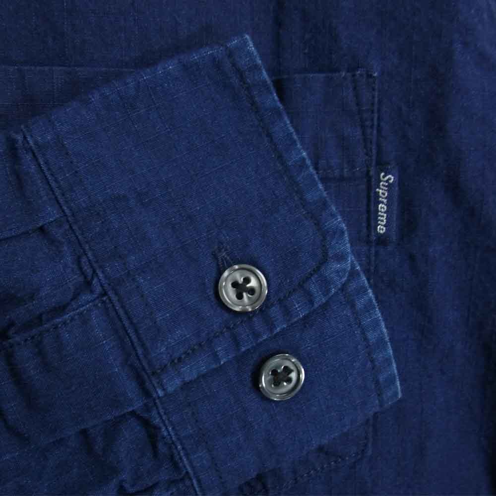 Supreme シュプリーム 13AW Selvedge Ripstop Shirt リップストップ ボタンダウン シャツ ネイビー インディゴブルー系 S【中古】