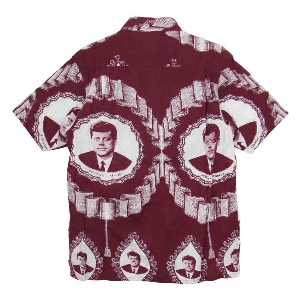Supreme シュプリーム 13AW Kennedy Shirt ケネディ JFK 半袖 シャツ レッド系 M【中古】