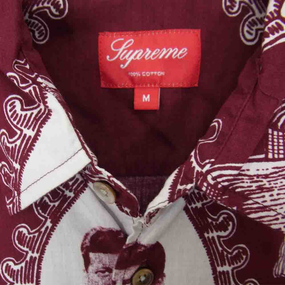 Supreme シュプリーム 13AW Kennedy Shirt ケネディ JFK 半袖 シャツ レッド系 M【中古】