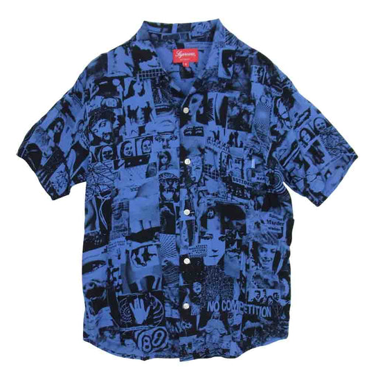 Supreme シュプリーム 18SS Vibrations Rayon Shirt レーヨン 半袖 シャツ パープル系 S【中古】