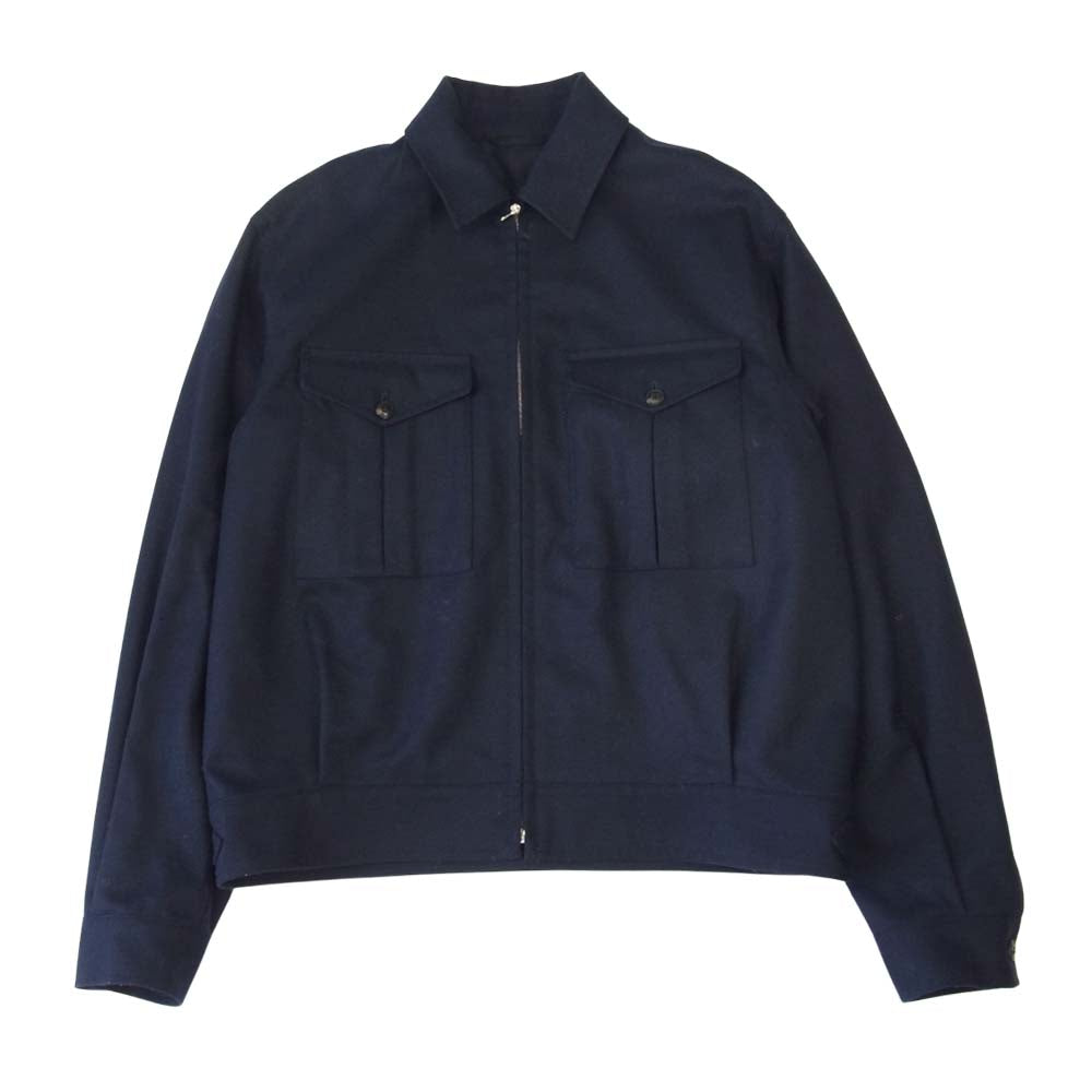 COMOLI コモリ 16AW J03-01007 ウール フラノ ZIP ブルゾン ネイビー系 3【中古】