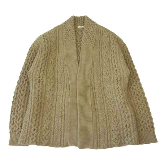 AURALEE オーラリー 18AW A8AG02FM ARAN KNIT GOWN アラン ニット ガウン ベージュ系 5【中古】