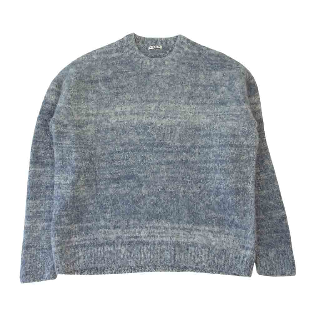 AURALEE オーラリー 20AW A20AP02AP WOOL ALPACA FELT KNIT P/O フェルト アルパカ ニット ネイビー系 5【中古】