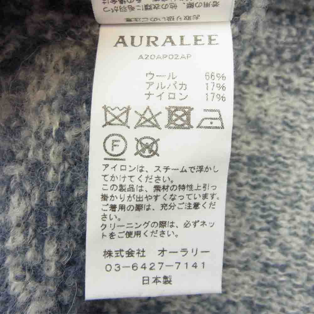 AURALEE オーラリー 20AW A20AP02AP WOOL ALPACA FELT KNIT P/O フェルト アルパカ ニット ネイビー系 5【中古】