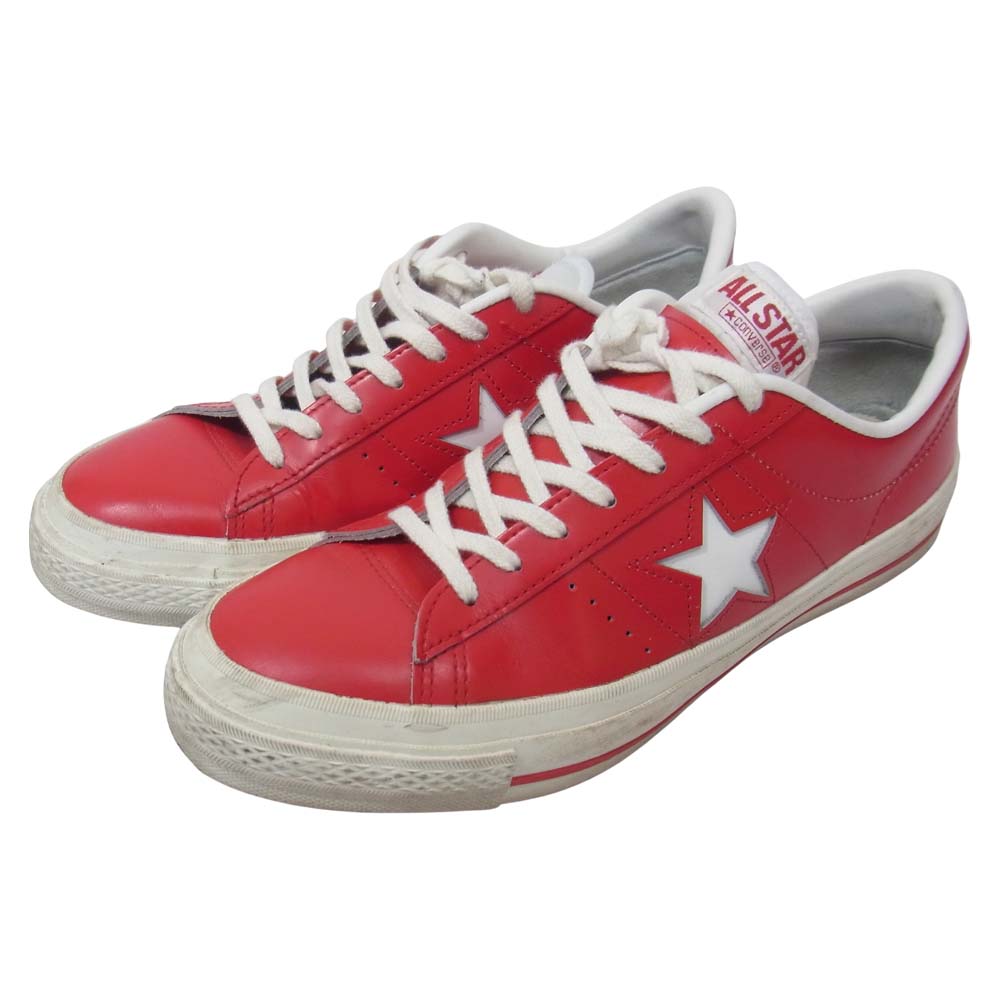 CONVERSE コンバース MADE IN JAPAN 日本製 ワンスター レザー ローカット レッド系 26cm【中古】