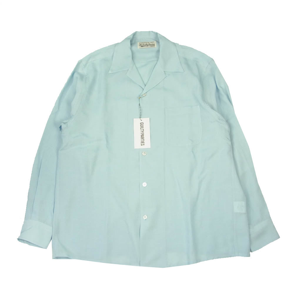 WACKO MARIA ワコマリア 22SS-WMS-OC05 50's SHIRT L/S TYPE-1 長袖 ハワイアンシャツ ライトブルー系 M【新古品】【未使用】【中古】