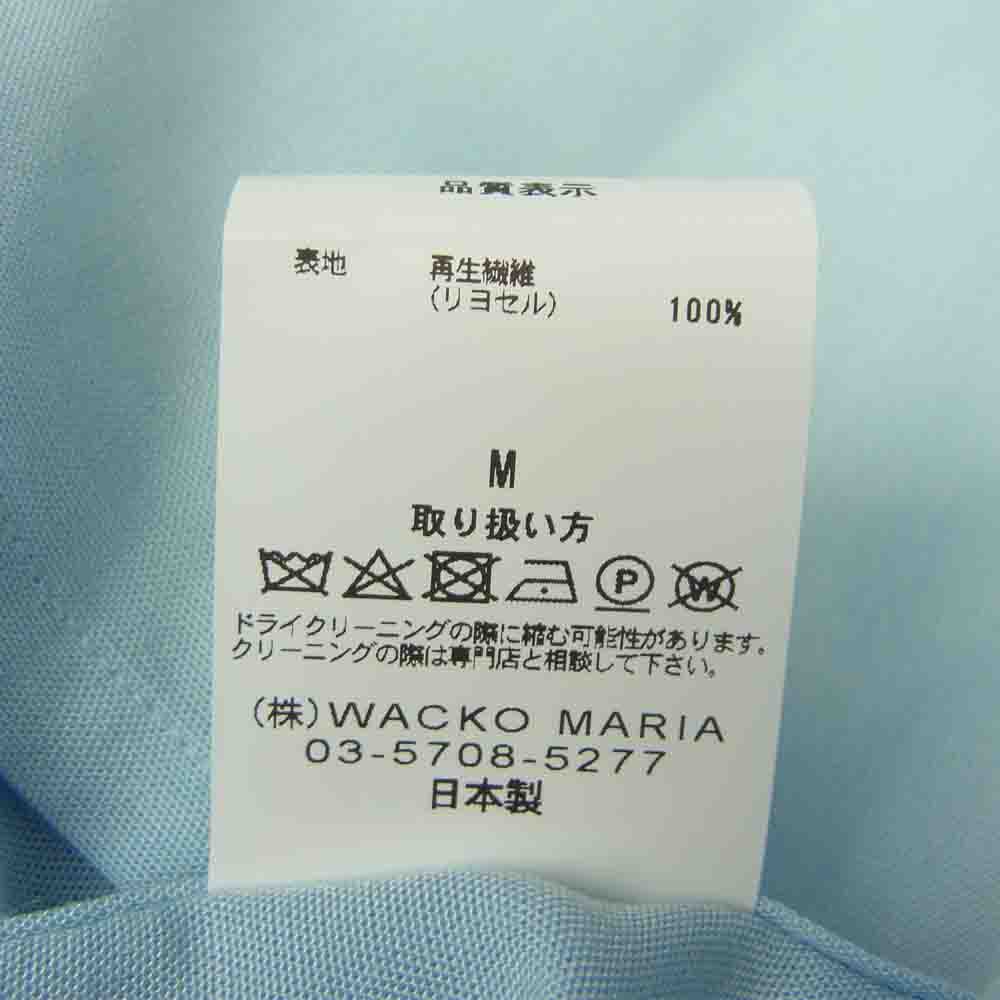 WACKO MARIA ワコマリア 22SS-WMS-OC05 50's SHIRT L/S TYPE-1 長袖 ハワイアンシャツ ライトブルー系 M【新古品】【未使用】【中古】