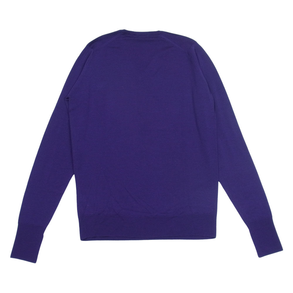 JOHN SMEDLEY ジョンスメドレー 英国製 メリノウール Vネック ニット セーター パープル系 XS【中古】