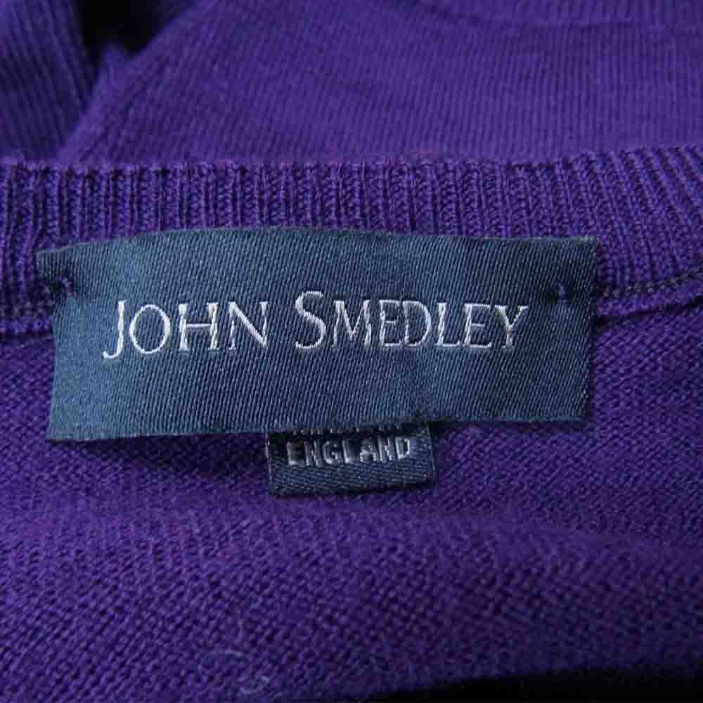 JOHN SMEDLEY ジョンスメドレー 英国製 メリノウール Vネック ニット セーター パープル系 XS【中古】