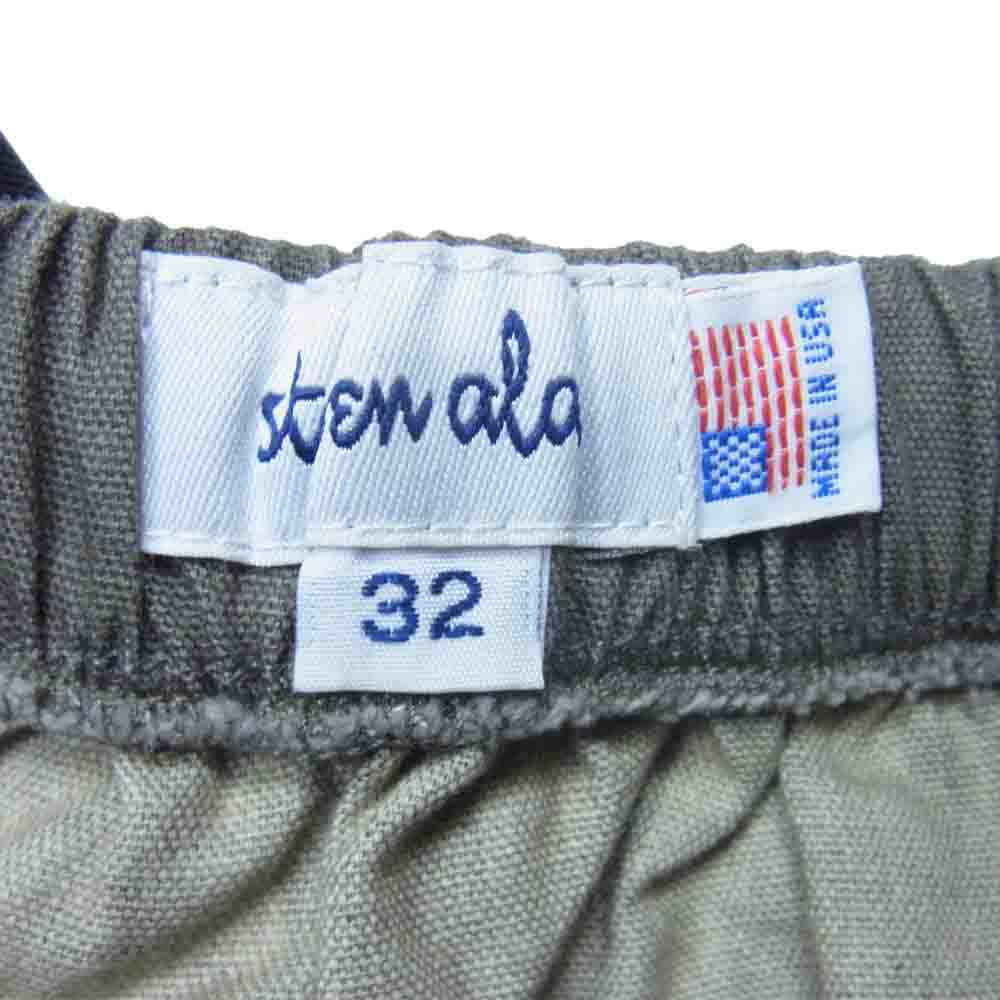 スティーブンアラン アジャスターベルト タック ショーツ ハーフパンツ カーキグレー系 32【中古】