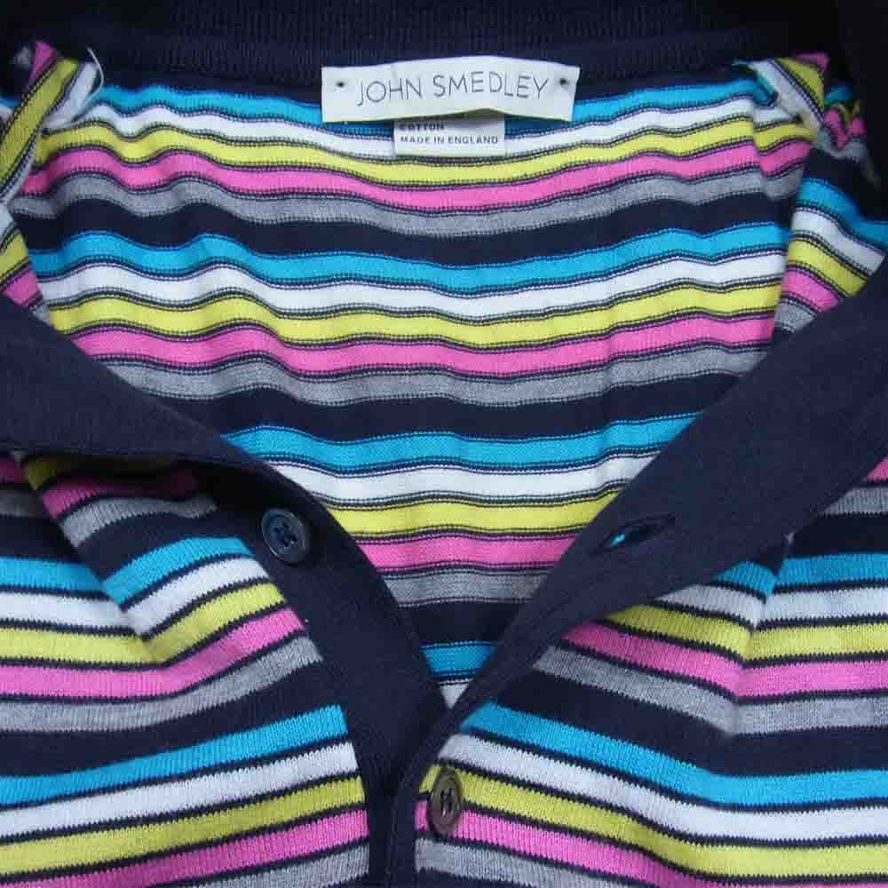 JOHN SMEDLEY ジョンスメドレー 英国製 ボーダー ニット ポロシャツ セーターマルチカラー マルチカラー系【中古】