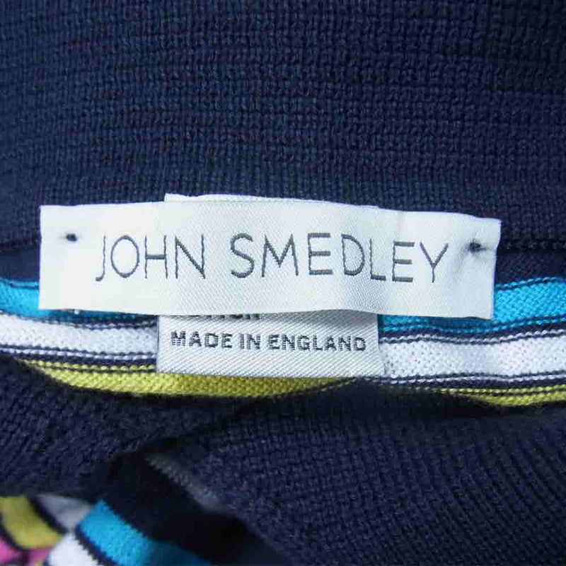 JOHN SMEDLEY ジョンスメドレー 英国製 ボーダー ニット ポロシャツ セーターマルチカラー マルチカラー系【中古】