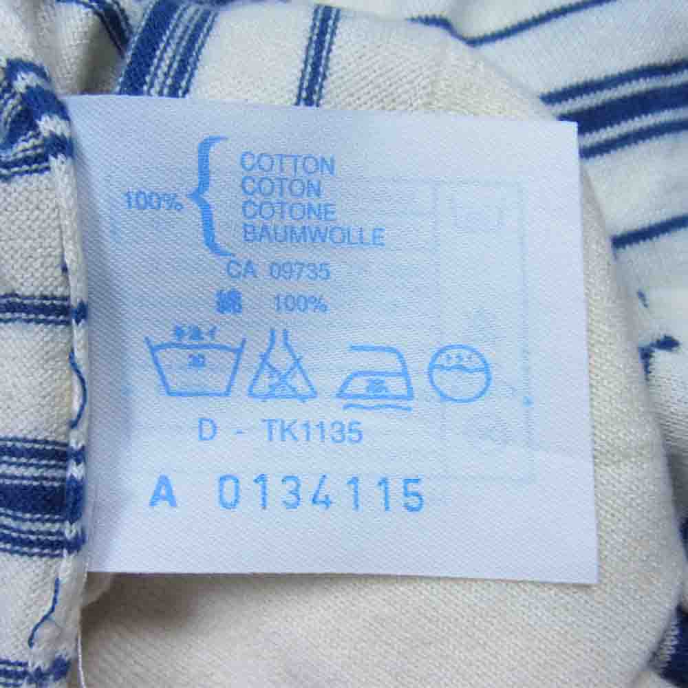JOHN SMEDLEY ジョンスメドレー 英国製 ボーダー ニット ポロシャツ セーター ホワイト系 M【中古】