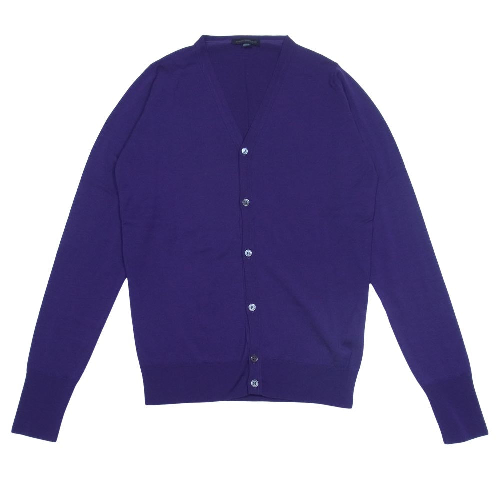 JOHN SMEDLEY ジョンスメドレー 英国製 メリノウール Vネック ニット カーディガン パープル パープル系 XS【中古】