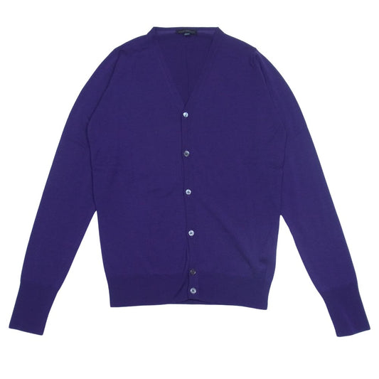JOHN SMEDLEY ジョンスメドレー 英国製 メリノウール Vネック ニット カーディガン パープル パープル系 XS【中古】