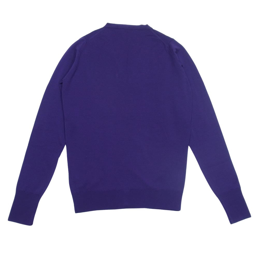 JOHN SMEDLEY ジョンスメドレー 英国製 メリノウール Vネック ニット カーディガン パープル パープル系 XS【中古】