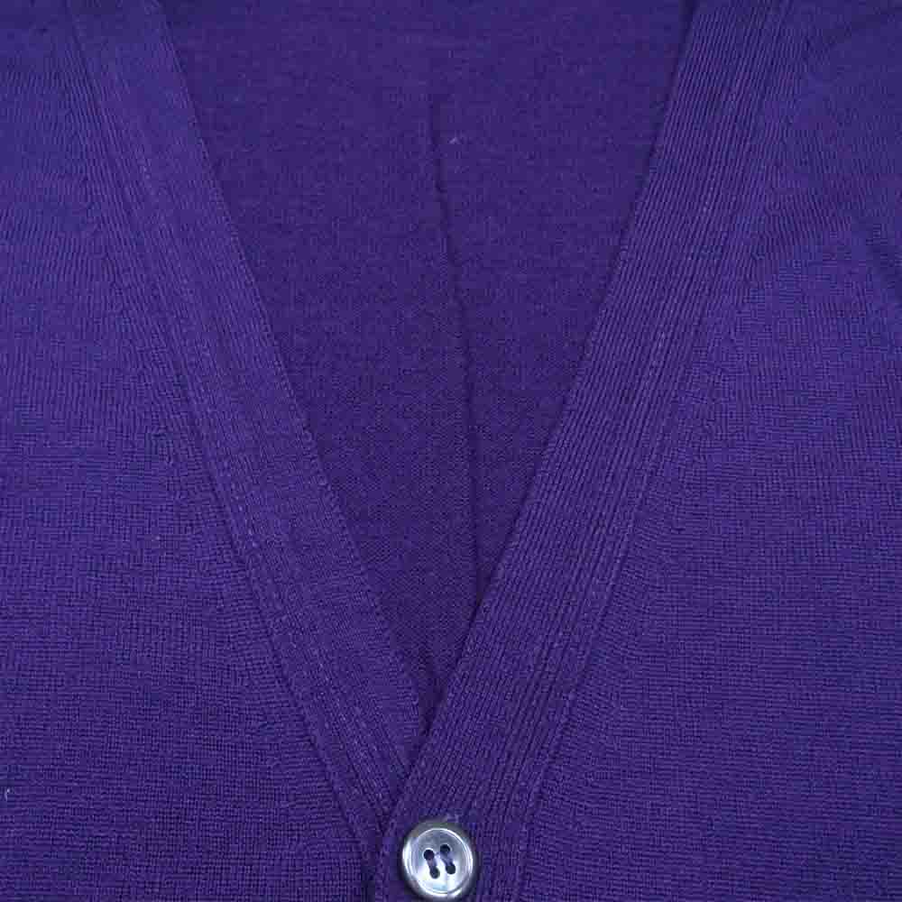 JOHN SMEDLEY ジョンスメドレー 英国製 メリノウール Vネック ニット カーディガン パープル パープル系 XS【中古】