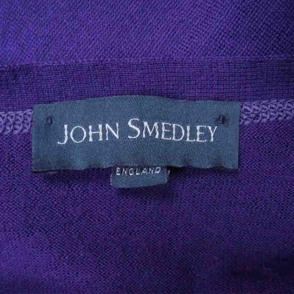 JOHN SMEDLEY ジョンスメドレー 英国製 メリノウール Vネック ニット カーディガン パープル パープル系 XS【中古】