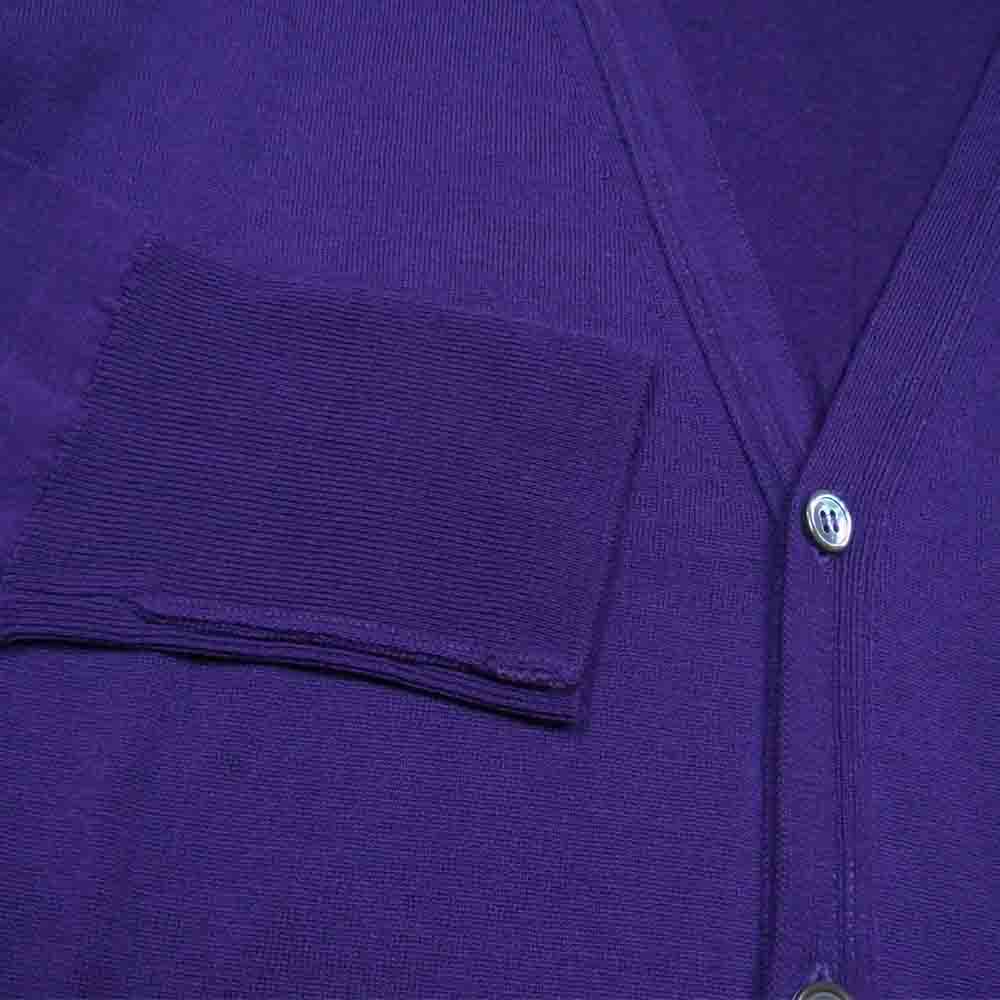 JOHN SMEDLEY ジョンスメドレー 英国製 メリノウール Vネック ニット カーディガン パープル パープル系 XS【中古】