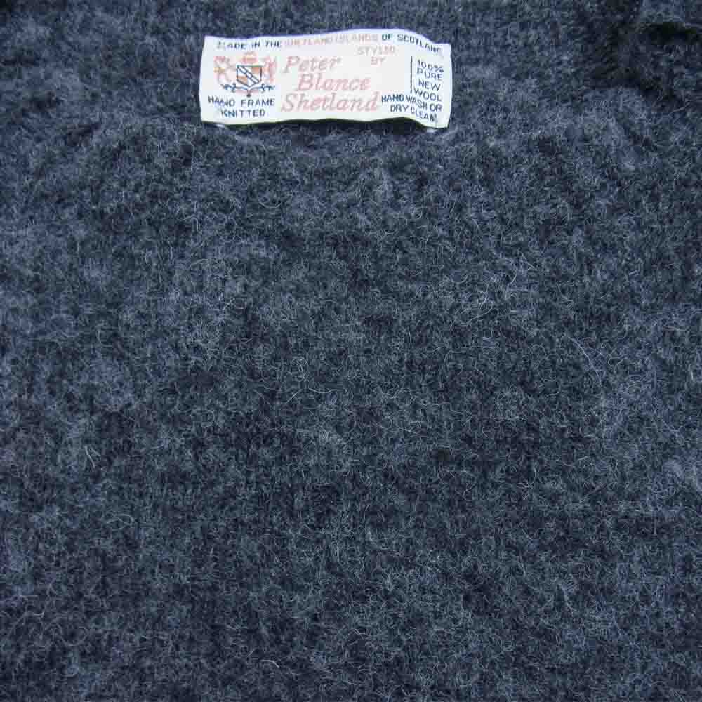 PETER BLANCE ピーターバランス SHETLAND CREWNECK SWEATER SHAGGY DOG シャギードッグ シェットランド クルーネック ニット セーター ダークグレー系 表記無し【中古】