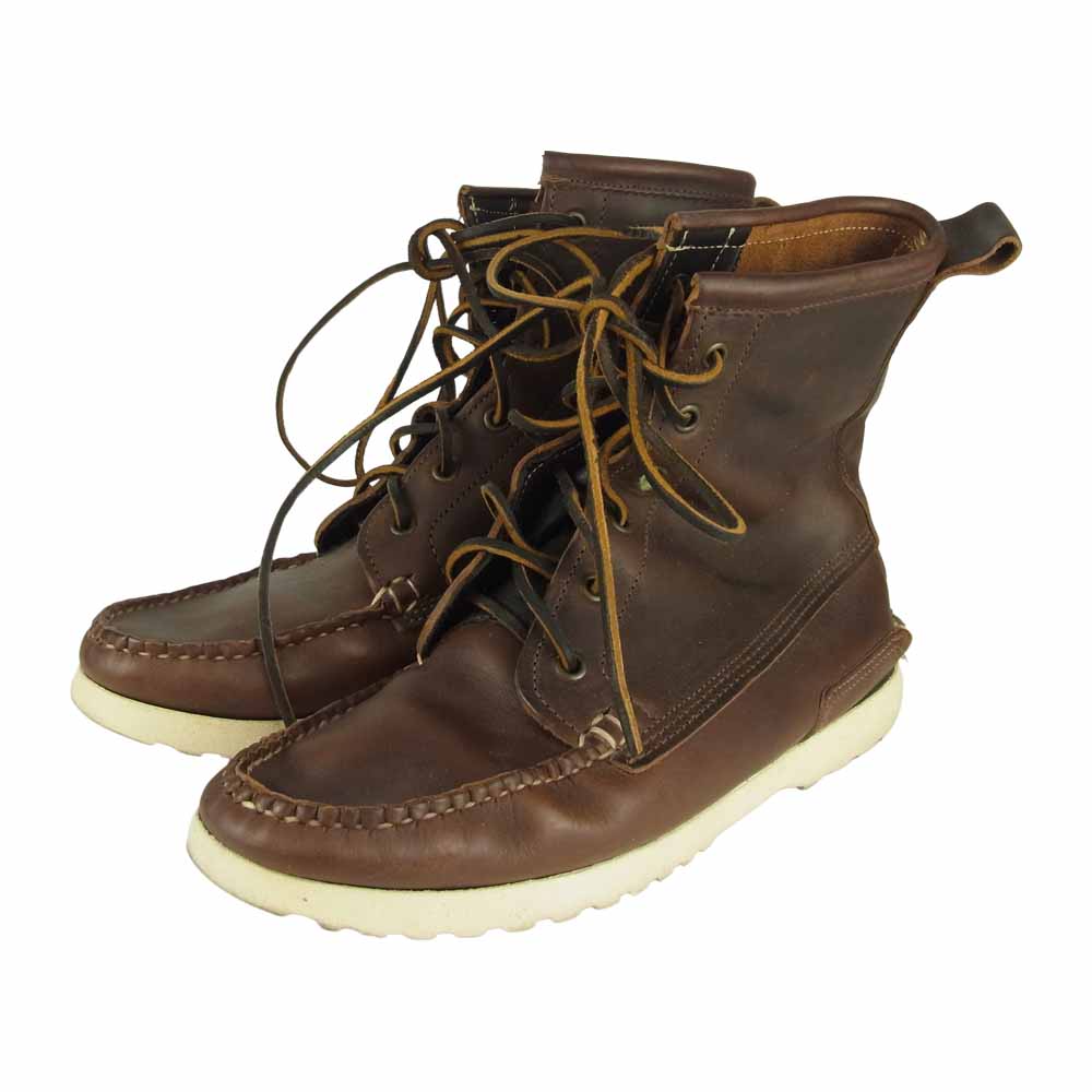 クオディ モカシン レースアップ ブーツ ブラウン系 8【中古】