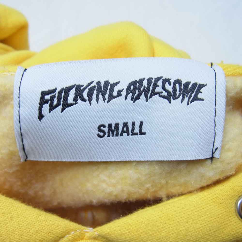ファッキングオーサム ロゴ 刺繍 スウェット パーカー イエロー系 S【中古】