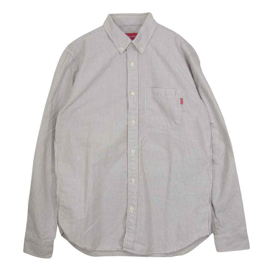 Supreme シュプリーム Stripe BD Shirt ストライプ ボタンダウン シャツ ホワイト ホワイト系 S【中古】