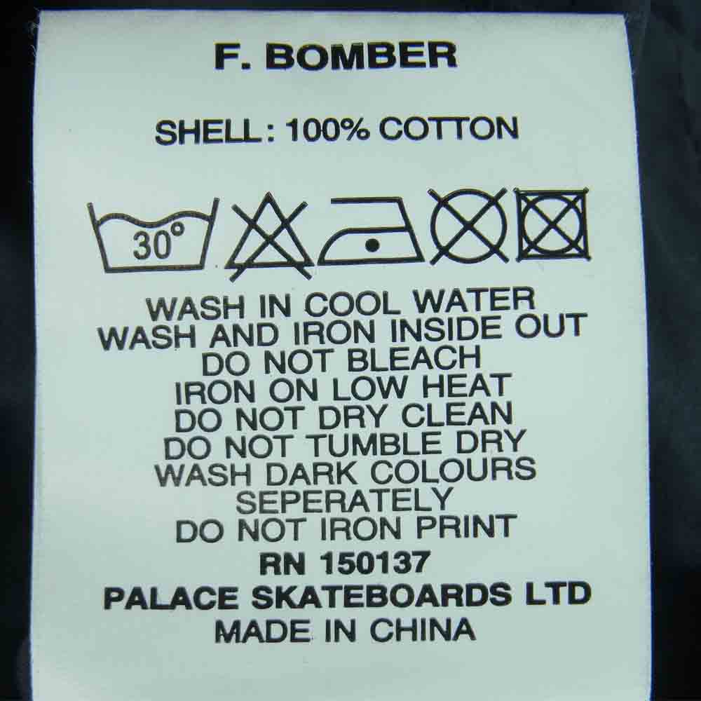 パレススケートボード F BOMBER ボンバー ジャケット コットン 中国製 ダークグレー系 S【中古】