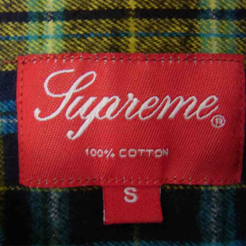 Supreme シュプリーム Flannel Shirt ネル シャツ イエロー系 ブルー系 S【中古】