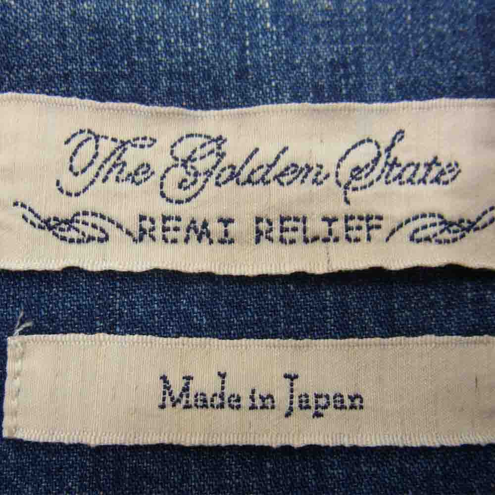 REMI RELIEF レミレリーフ フラワー スタッズ デニム 長袖 インディゴブルー系 M【中古】